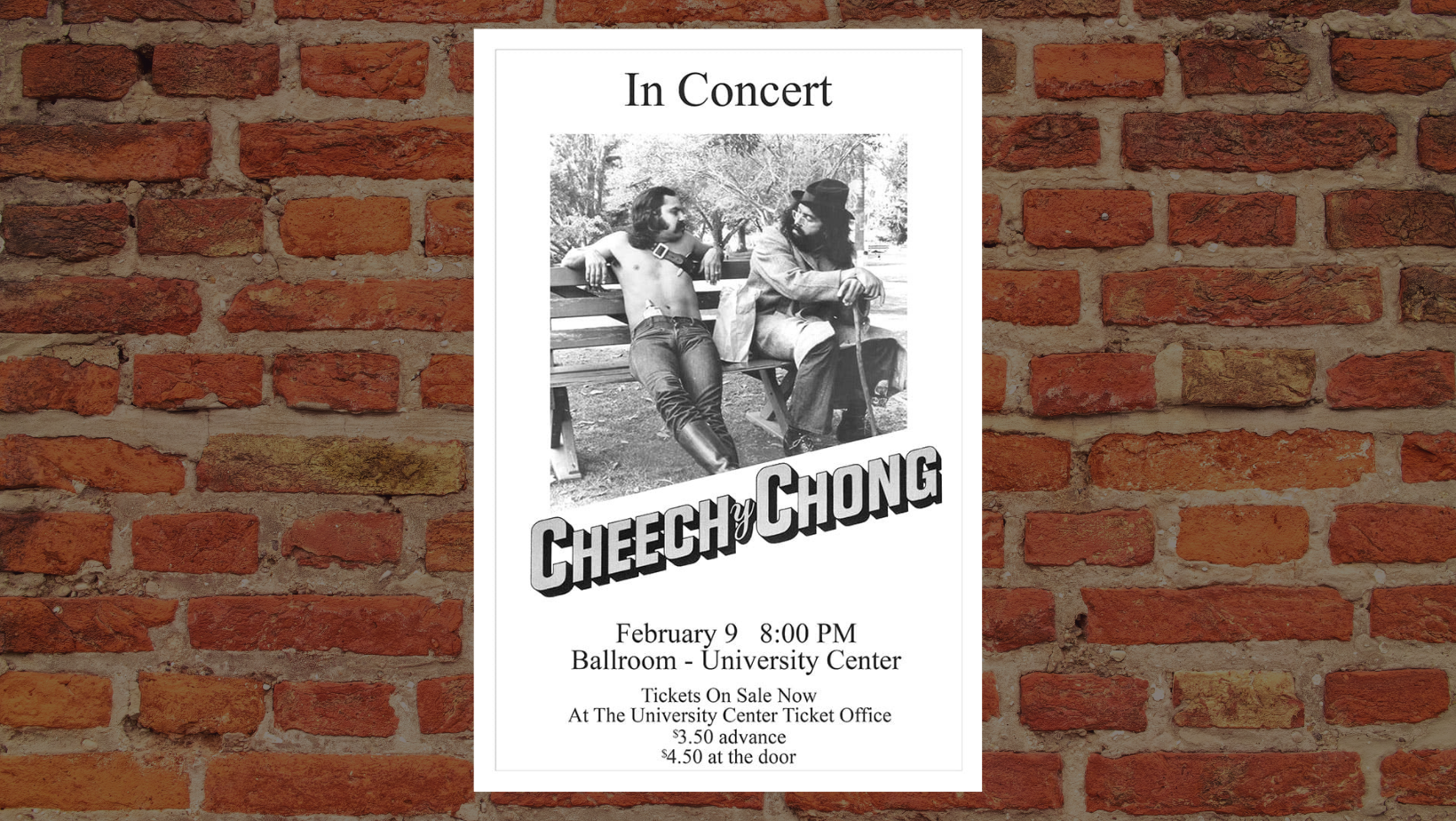Vintage Cheech and Chong raw sugar studio poster Kent State University