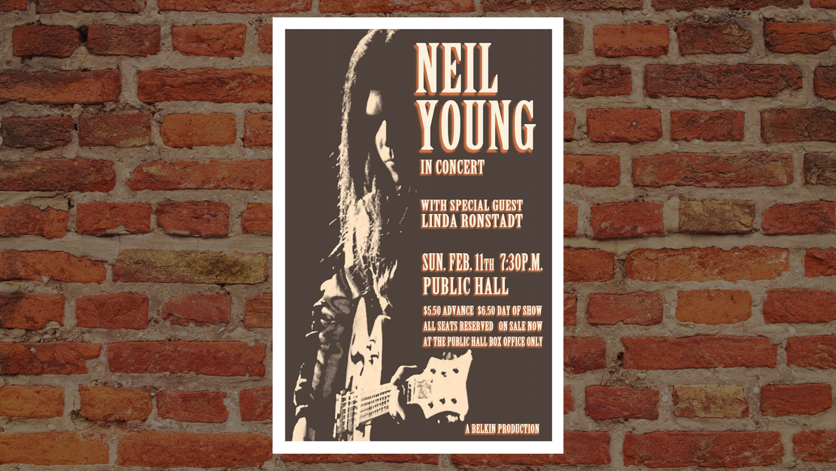 Neil Young vintage cleveland concert poster raw sugar studio
