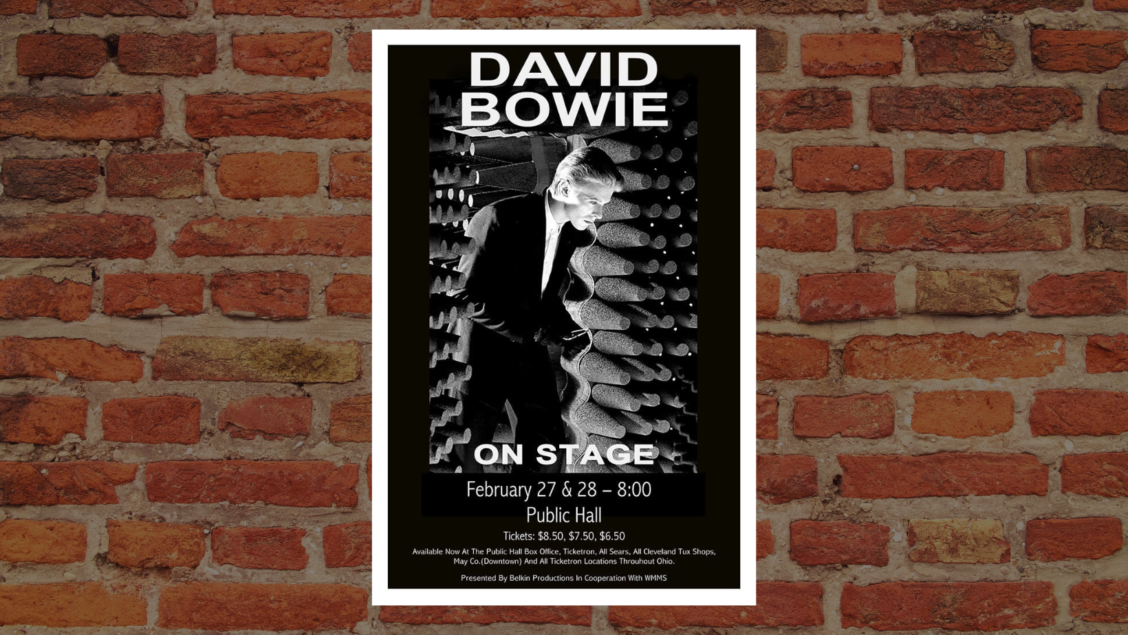 Vintage David Bowie Cleveland Poster Raw Sugar Studio