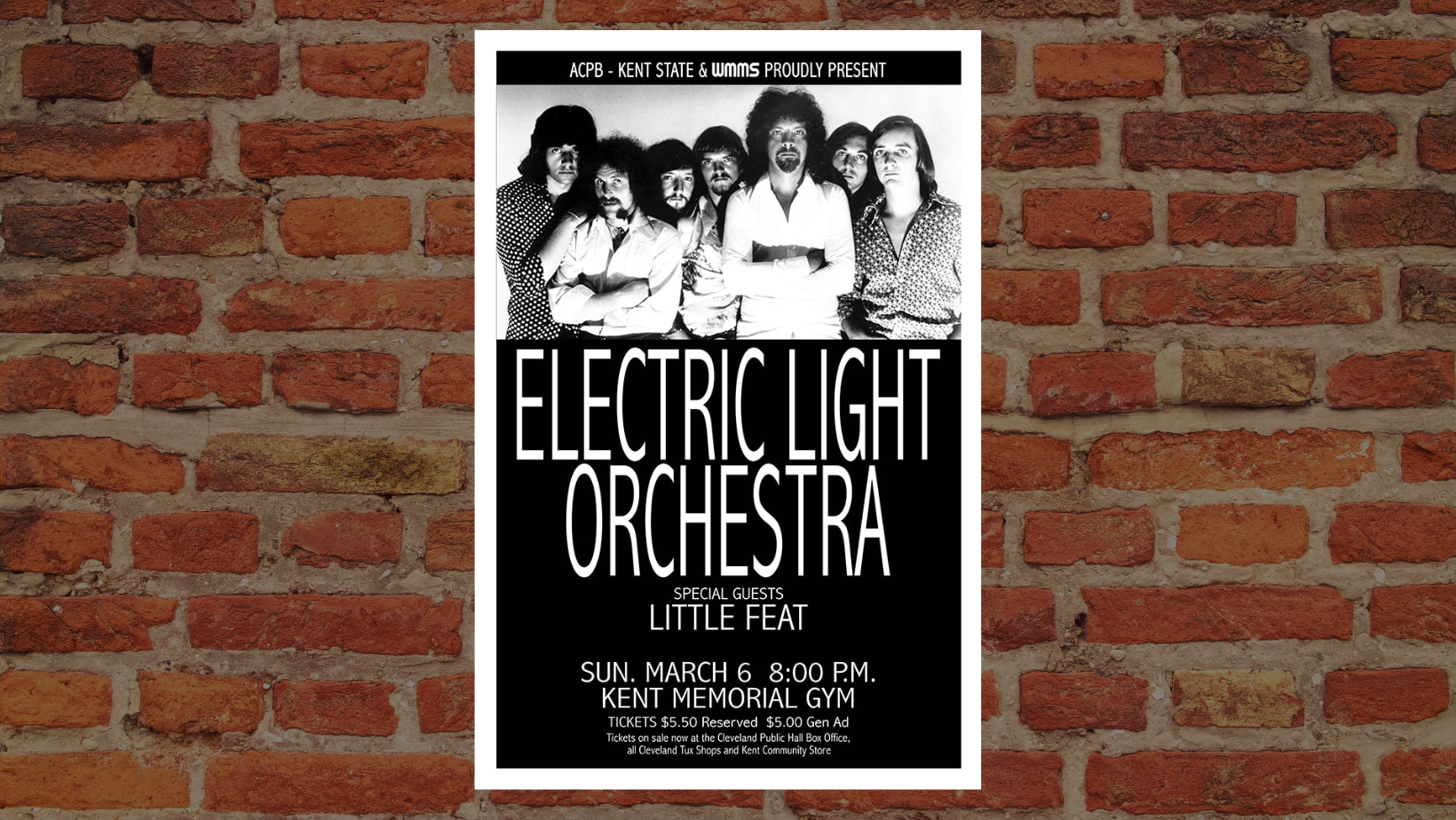 Electric Light Orchestra Kent State University vintage poster Raw Sugar Studio